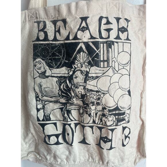 Beach Goth 3 Music Festival Cotton Canvas Tote Bag - Picture 4 of 5